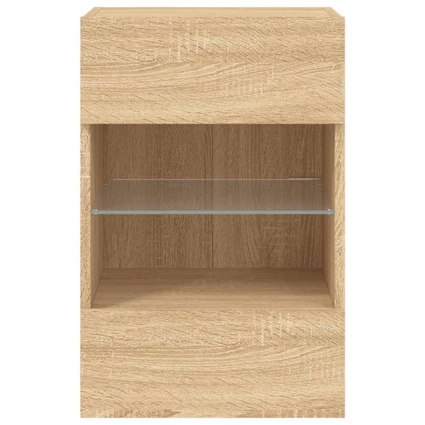 vidaXL Tv-wandmeubel met LED-verlichting 40x30x60,5 cm sonoma eiken