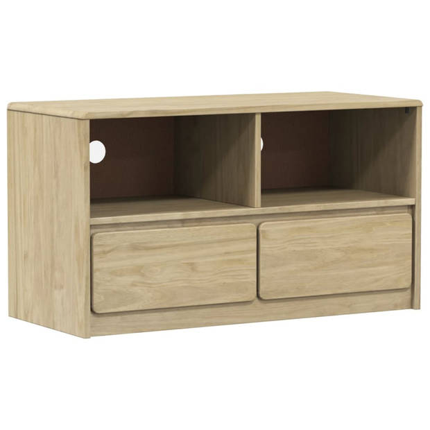 vidaXL Tv-meubel SAUDA 99x43x55 cm massief grenenhout eikenkleurig