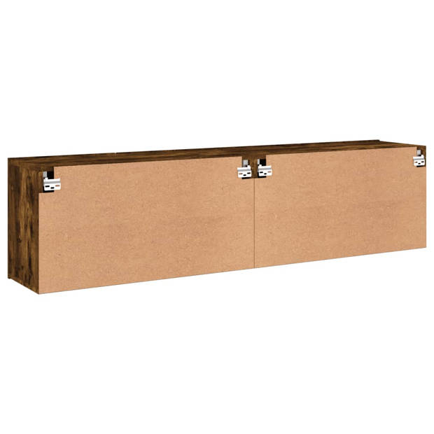 vidaXL Tv-meubels 2 st wandgemonteerd 80x30x41 cm gerookt eikenkleurig