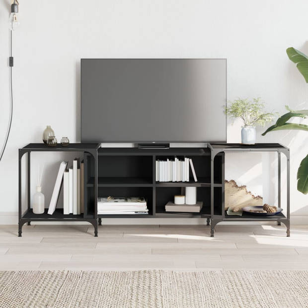 vidaXL Tv-meubel 153x37x50 cm bewerkt hout zwart