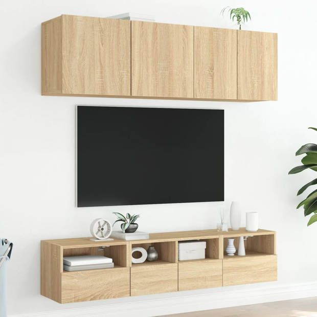 vidaXL Tv-wandmeubels 2 st 40x30x30 cm bewerkt hout sonoma eikenkleur