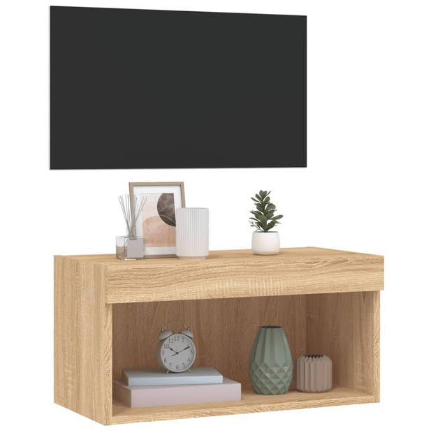 vidaXL Tv-meubel met LED-verlichting 60x30x30 cm sonoma eikenkleurig