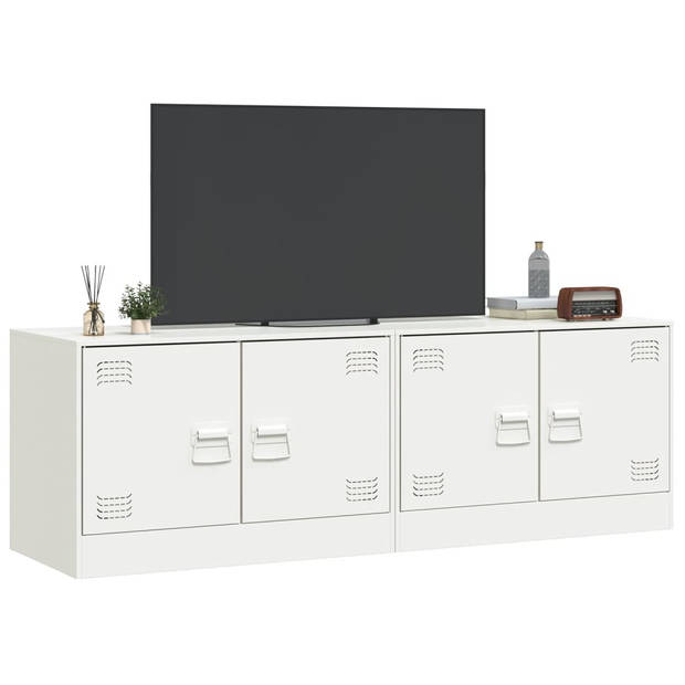 vidaXL Tv-meubelen 2 st 67x39x44 cm staal wit