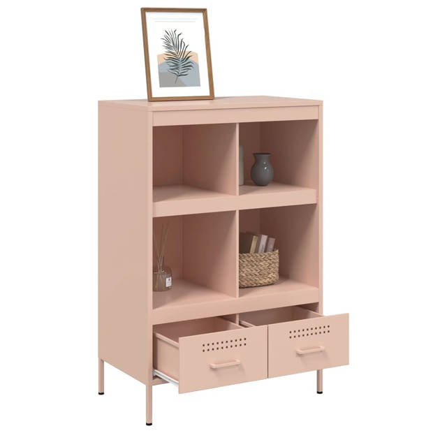 vidaXL Hoge kast 68x39x101,5 cm staal roze