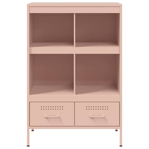 vidaXL Hoge kast 68x39x101,5 cm staal roze