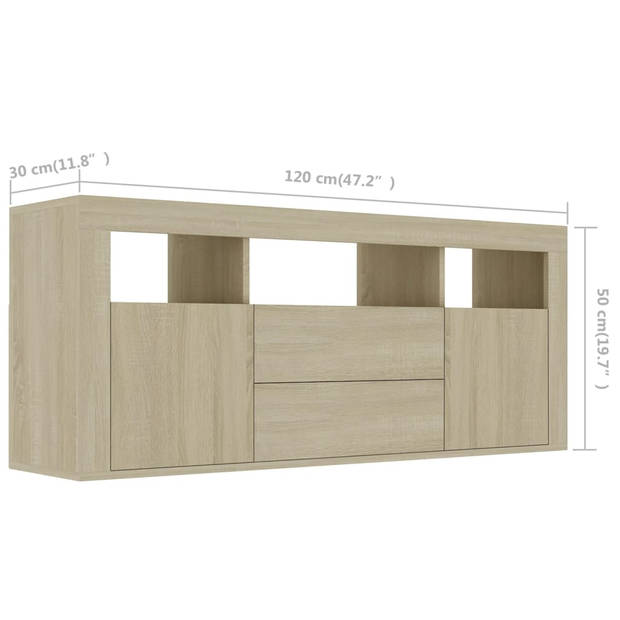 vidaXL Tv-meubel 120x30x50 cm bewerkt hout sonoma eikenkleurig