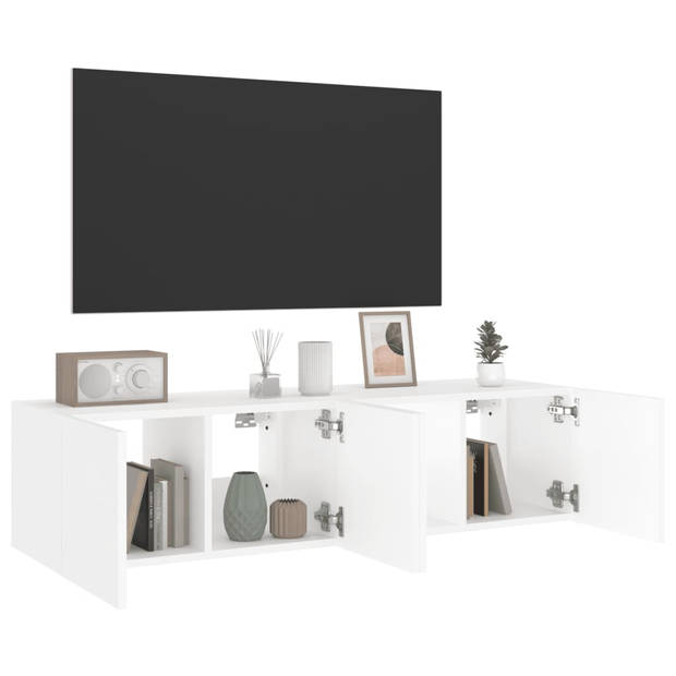 vidaXL Tv-wandmeubelen met LED-verlichting 2 st 60x35x31 cm wit