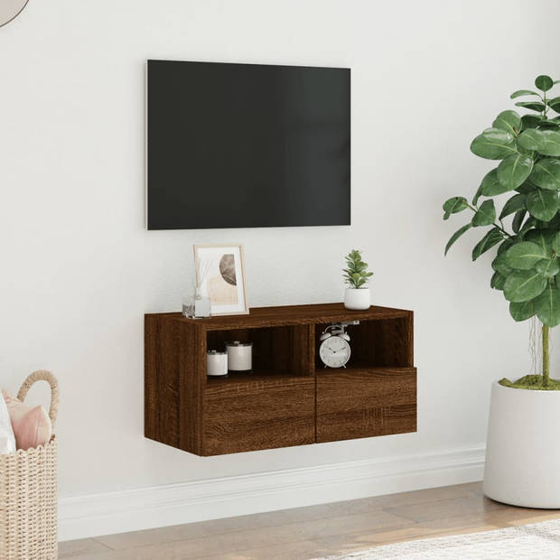 vidaXL Tv-wandmeubel 60x30x30 cm bewerkt hout bruin eikenkleur