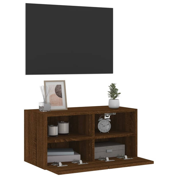 vidaXL Tv-wandmeubel 60x30x30 cm bewerkt hout bruin eikenkleur