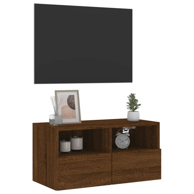 vidaXL Tv-wandmeubel 60x30x30 cm bewerkt hout bruin eikenkleur