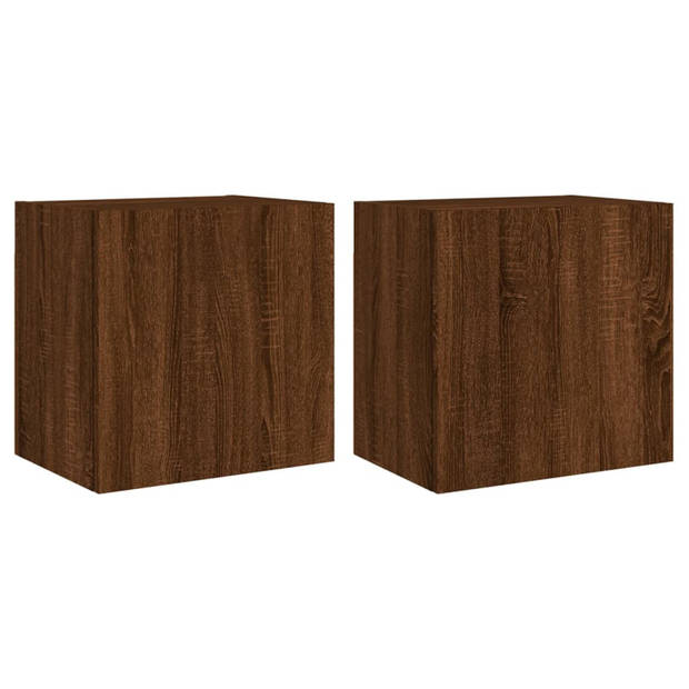 vidaXL Tv-wandmeubels 2 st 40,5x30x40 cm bewerkt hout bruineikenkleur