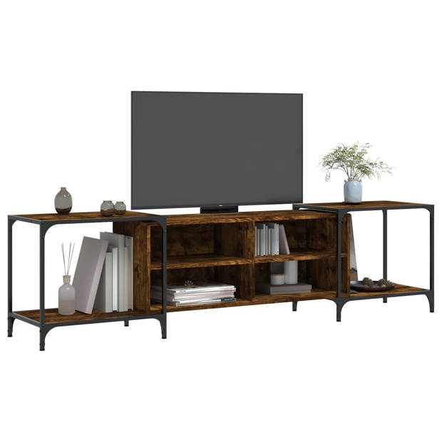 vidaXL Tv-meubel 203x37x50 cm bewerkt hout gerookt eikenkleurig