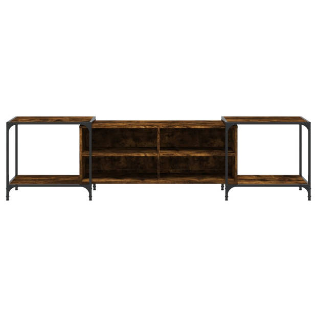 vidaXL Tv-meubel 203x37x50 cm bewerkt hout gerookt eikenkleurig