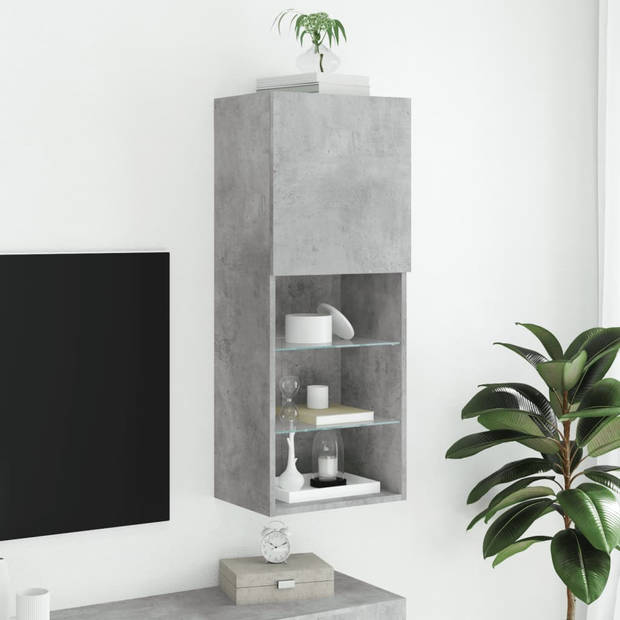 vidaXL Tv-meubel met LED-verlichting 40,5x30x102 cm betongrijs