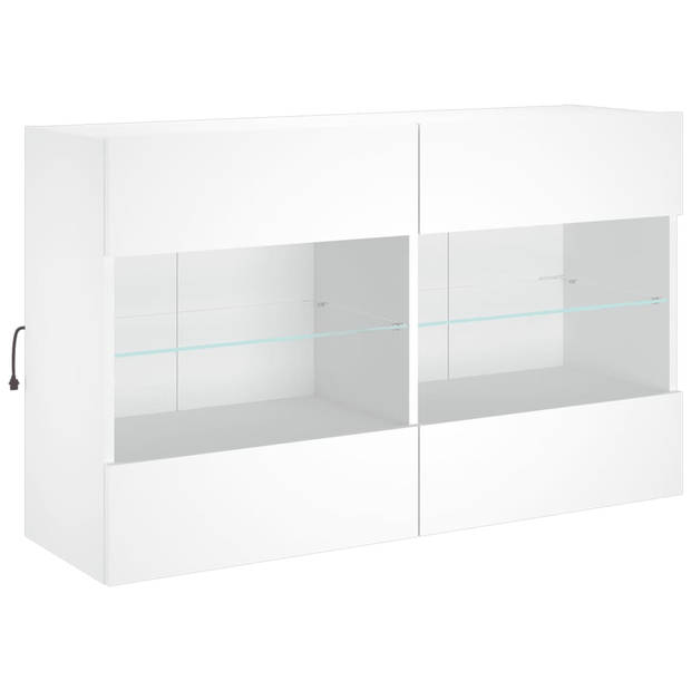 vidaXL 6-delige Tv-wandmeubelset met LED-verlichting wit