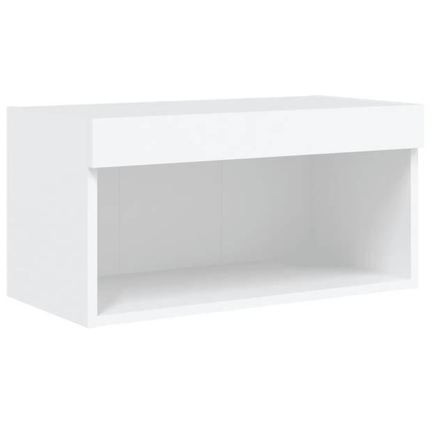 vidaXL 6-delige Tv-wandmeubelset met LED-verlichting wit