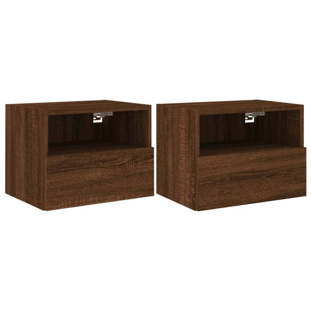 vidaXL Tv-wandmeubels 2 st 40x30x30 cm bewerkt hout bruin eikenkleur