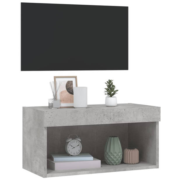 vidaXL Tv-meubel met LED-verlichting 60x30x30 cm betongrijs