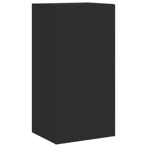 vidaXL 4-delige tv-wandmeubelset met LED-verlichting zwart