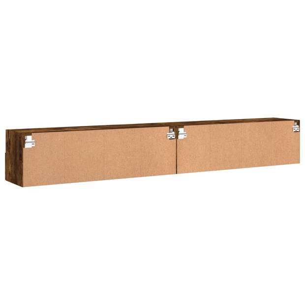 vidaXL Tv-wandmeubels 2 st 100x30x30 cm bewerkt hout gerookt eiken