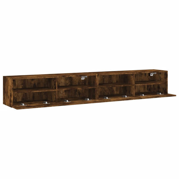 vidaXL Tv-wandmeubels 2 st 100x30x30 cm bewerkt hout gerookt eiken