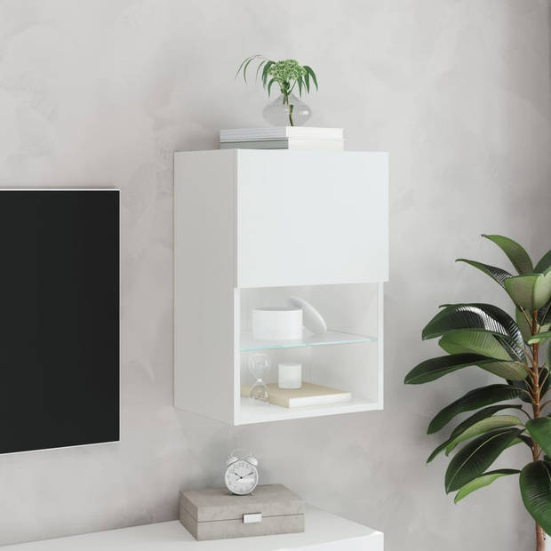 vidaXL Tv-meubel met LED-verlichting 40,5x30x60 cm wit
