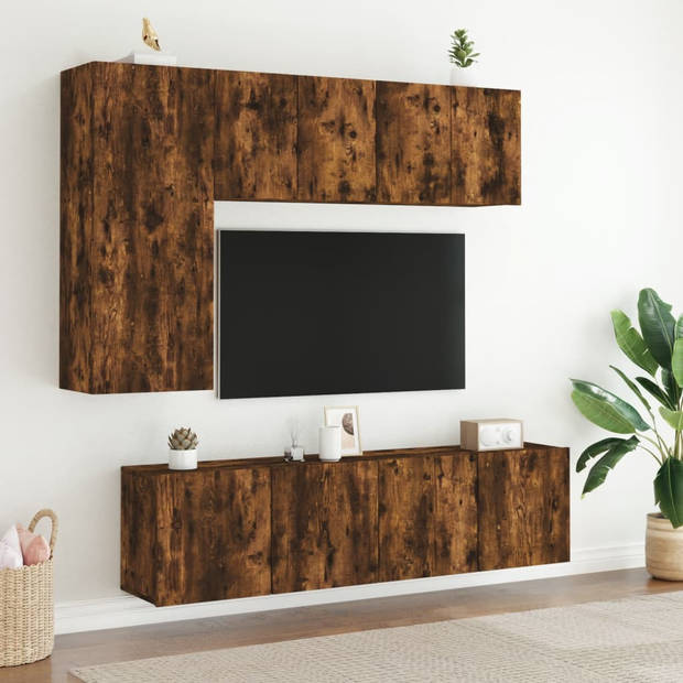 vidaXL Tv-meubels 2 st wandgemonteerd 60x30x41 cm gerookt eikenkleurig