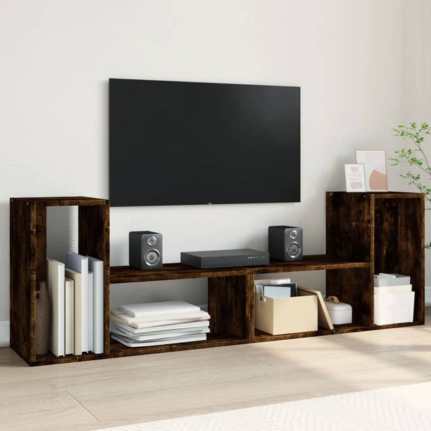 vidaXL Tv-meubelen 2 st 75x30x50 cm bewerkt hout gerookt eikenkleurig