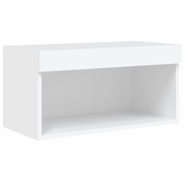 vidaXL 6-delige Tv-wandmeubelset met LED-verlichting bewerkt hout wit