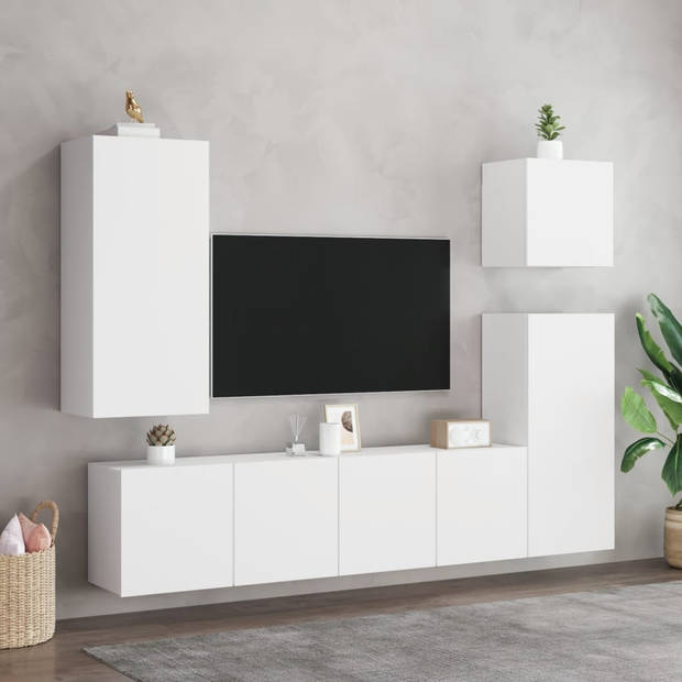 vidaXL Tv-wandmeubel 40,5x30x90 cm bewerkt hout wit
