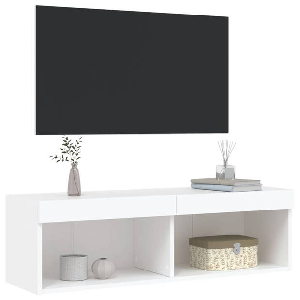 vidaXL Tv-meubel met LED-verlichting 100x30x30 cm wit