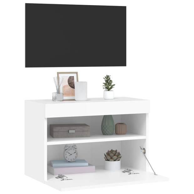 vidaXL Tv-wandmeubel met LED-verlichting 60x30x40 cm wit