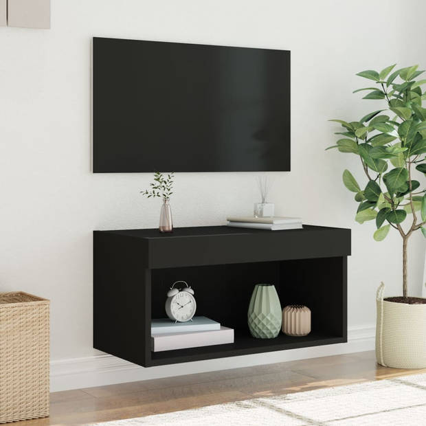 vidaXL Tv-meubel met LED-verlichting 60x30x30 cm zwart
