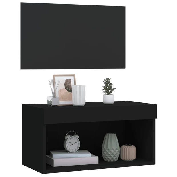 vidaXL Tv-meubel met LED-verlichting 60x30x30 cm zwart