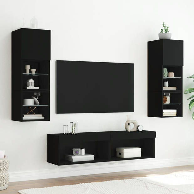 vidaXL Tv-meubel met LED-verlichting 60x30x30 cm zwart