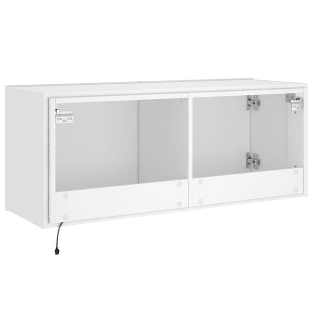 vidaXL Tv-wandmeubel met LED-verlichting 100x35x41 cm wit