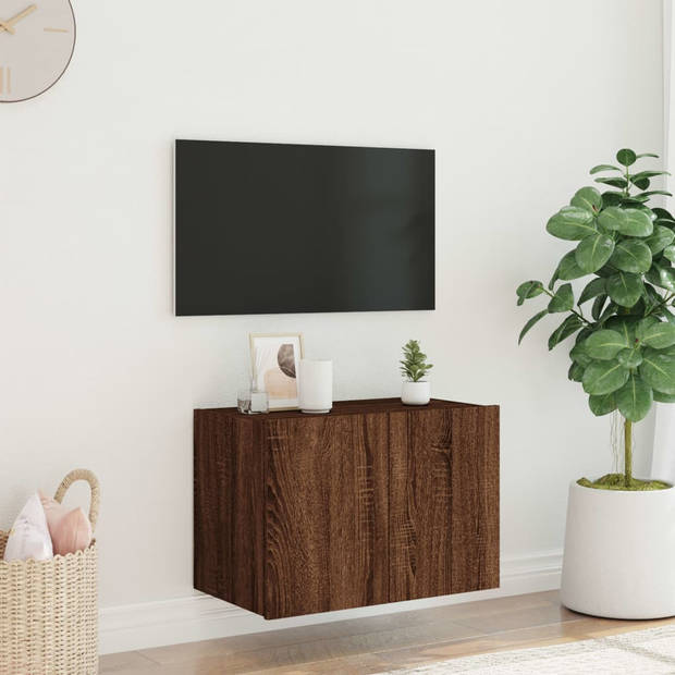 vidaXL Tv-wandmeubel met LED-verlichting 60x35x41 cm bruin eikenkleur