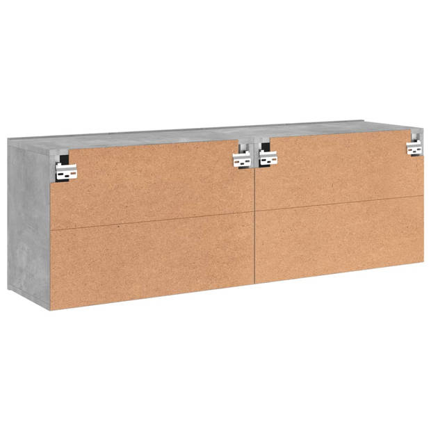 vidaXL Tv-meubels 2 st wandgemonteerd 60x30x41 cm betongrijs