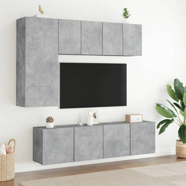 vidaXL Tv-meubels 2 st wandgemonteerd 60x30x41 cm betongrijs