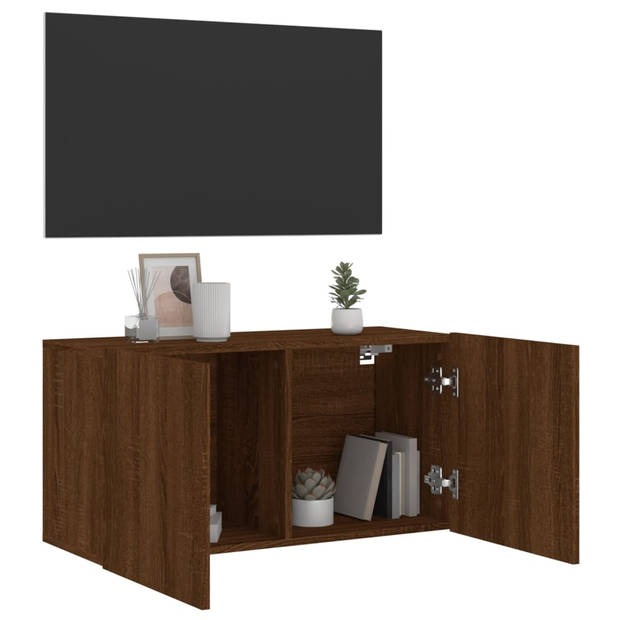 vidaXL Tv-meubel wandgemonteerd 80x30x41 cm bruin eikenkleur