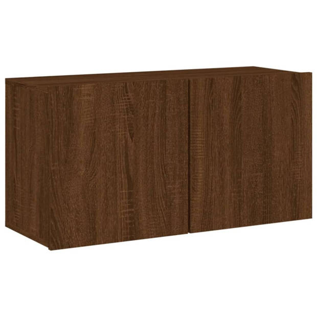 vidaXL Tv-meubel wandgemonteerd 80x30x41 cm bruin eikenkleur