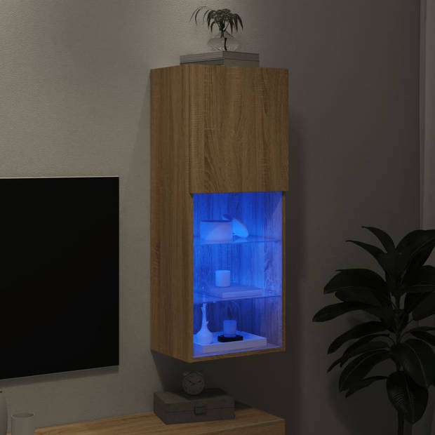 vidaXL Tv-meubel met LED-verlichting 40,5x30x102 cm sonoma eikenkleur