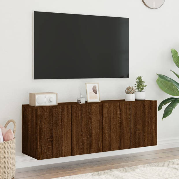 vidaXL Tv-meubels 2 st wandgemonteerd 60x30x41 cm bruin eikenkleur