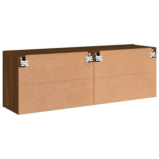 vidaXL Tv-meubels 2 st wandgemonteerd 60x30x41 cm bruin eikenkleur