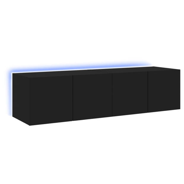 vidaXL Tv-wandmeubelen met LED-verlichting 2 st 60x35x31 cm zwart