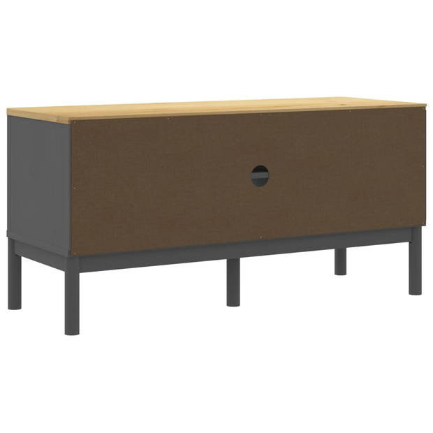 vidaXL Tv-meubel FLORO 114x43x55 cm massief grenenhout grijs