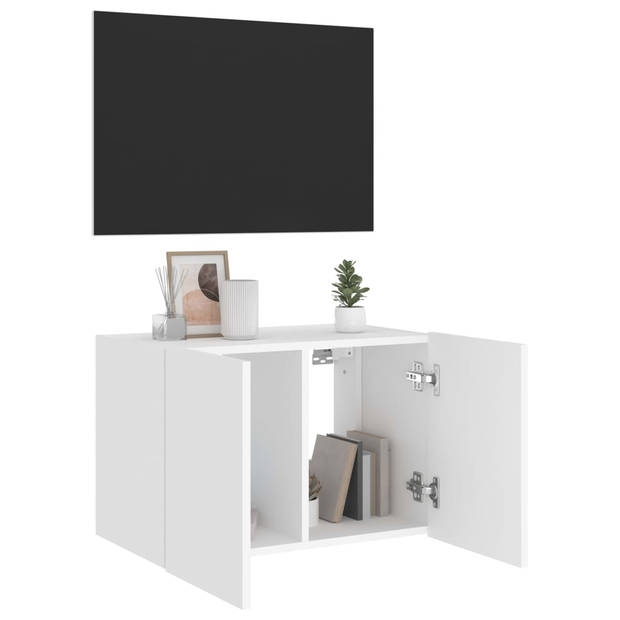 vidaXL Tv-wandmeubel met LED-verlichting 60x35x41 cm wit