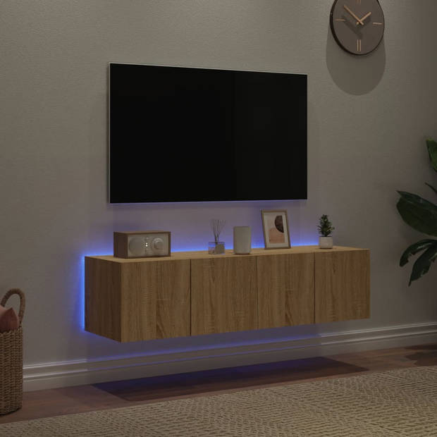 vidaXL Tv-wandmeubelen met LED 2 st 60x35x31 cm sonoma eikenkleurig