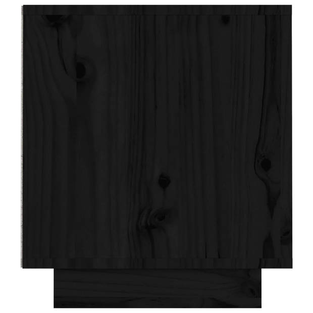 vidaXL Tv-meubel 140x35x40 cm massief grenenhout zwart
