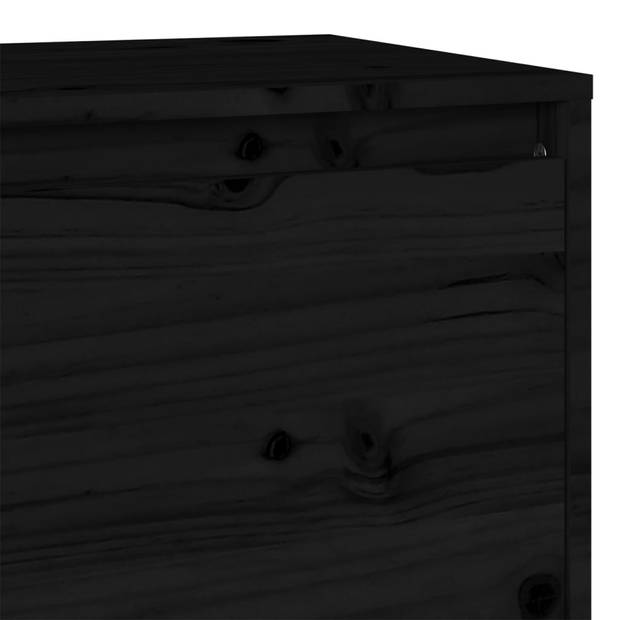 vidaXL Tv-meubel 140x35x40 cm massief grenenhout zwart